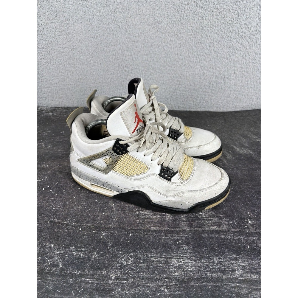 Jordan Air Jordan 4 Retro OG White Cement Mid Top Lace Up 2016 840606-192 Sz 9.5